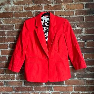 Women’s Single Button Red 3/4 Sleeve Blazer | Nine West